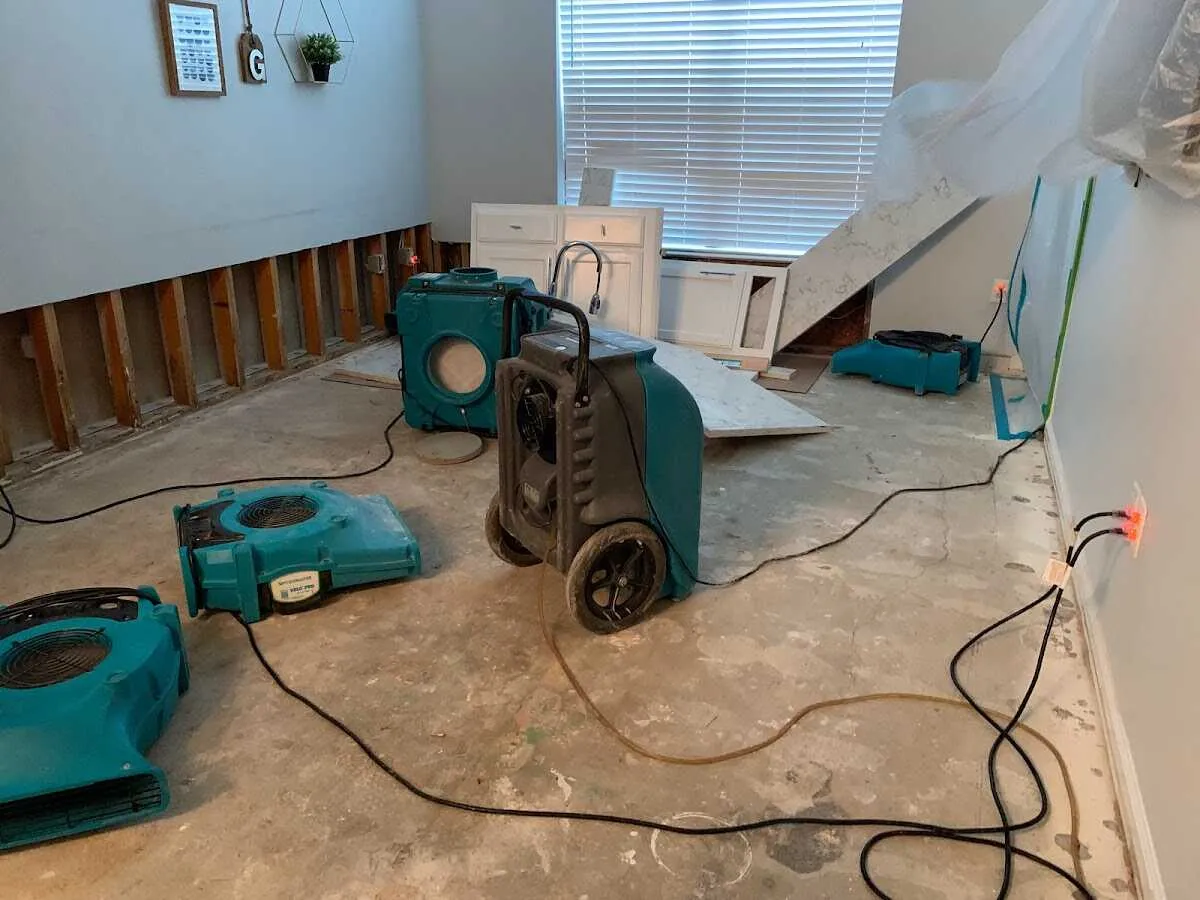 Dehumidifier in flood-cut room for Water Extraction & Removal in Victoria